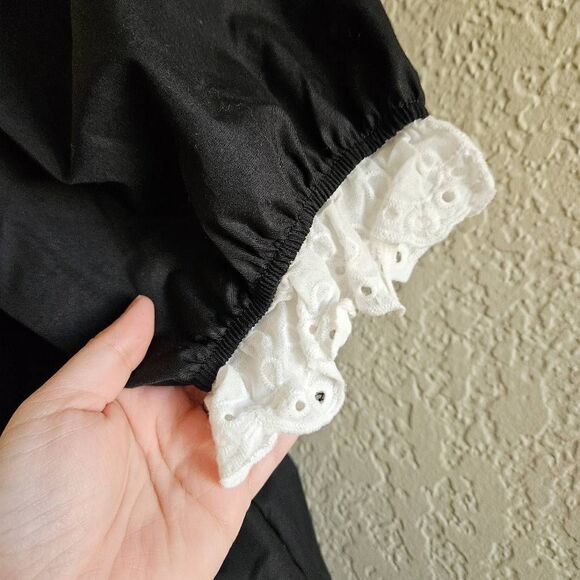 Lovely U-Dear Peplum Blouse with Lace Accents - Picture 3 of 8